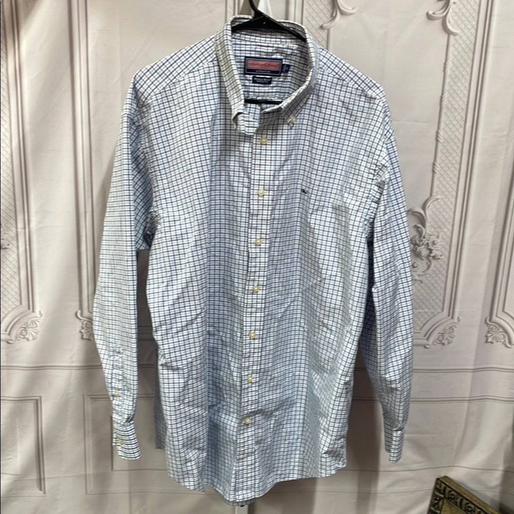 Vineyard Vines Whale by Shep & Ian checkered button up XL shirt